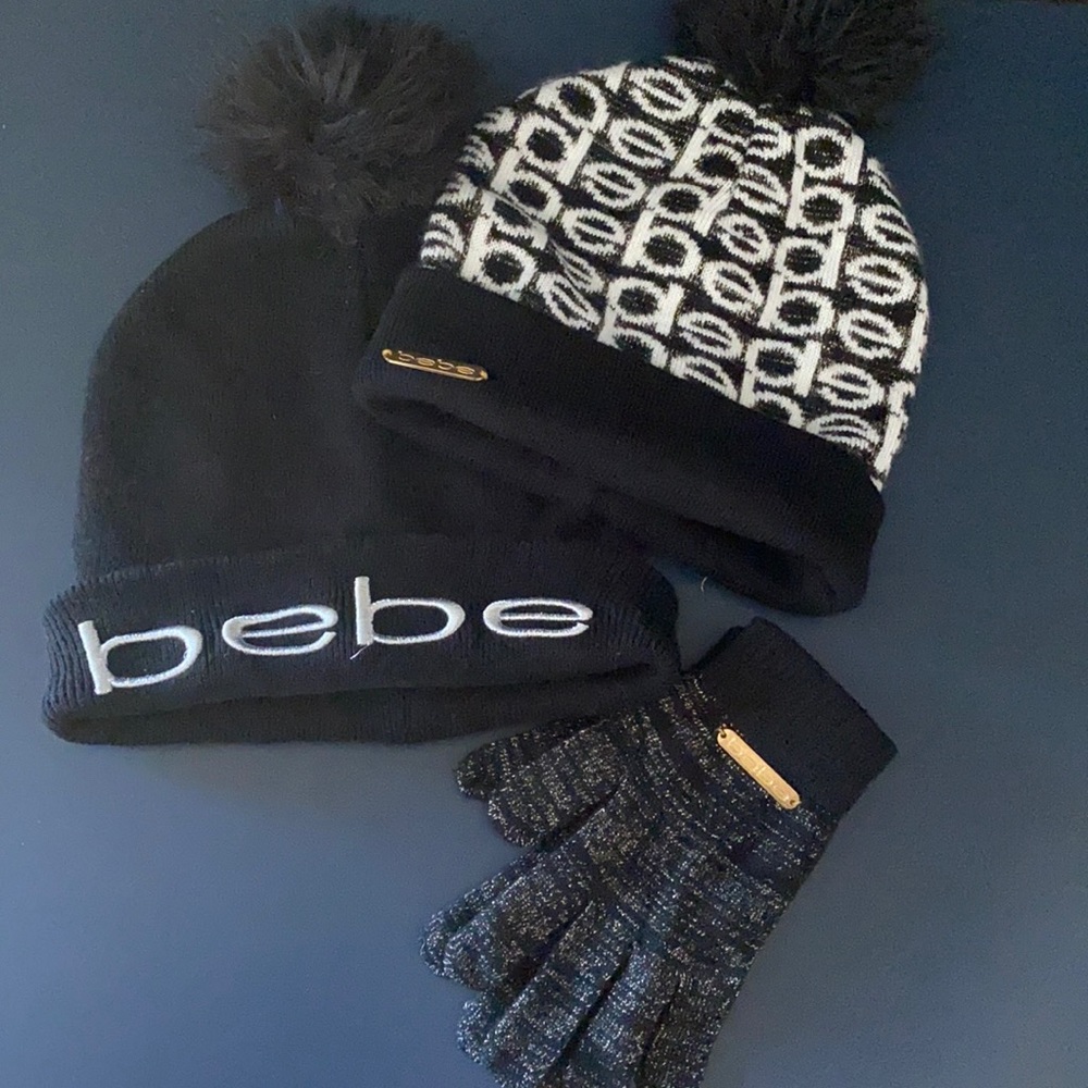 BEBE Hats and glove set